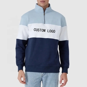 New Fashion Quater Zipper <strong>Hoodie</strong> <strong>Men</strong> <strong>Orange</strong> Plain Pullover 1/4 Zip Funnel Neck Sweatshirt - Product Image 4