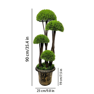 Planta de simulación de moda con forma especial, árbol de jardinería con hojas de pino y simulación de hongos, decoración verde para macetas - Product Image 4