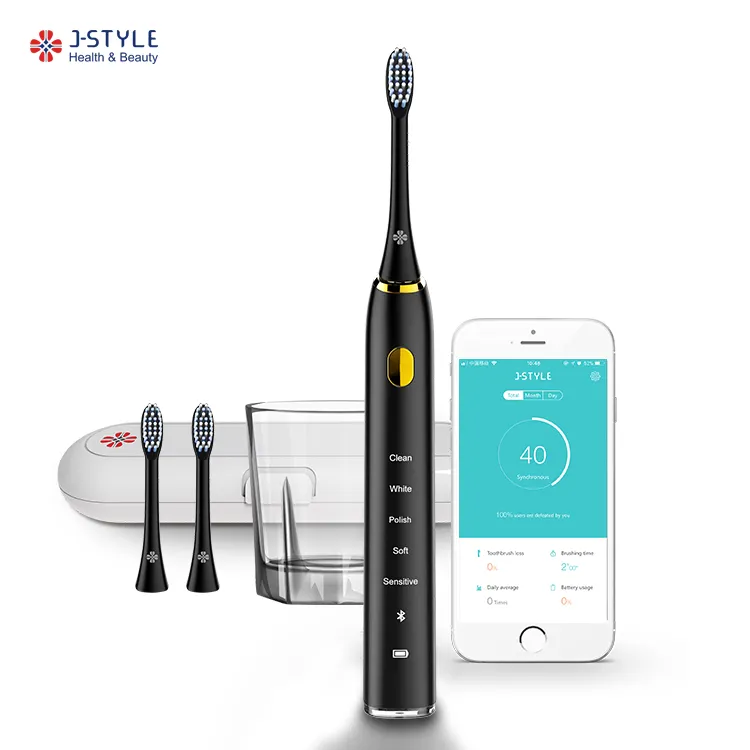 J-Style 1741-08 brosse à dents électrique sonique bluetooth vente en gros brosse à dents intelligente de luxe de voyage sans fil pour enfants adultes 2023