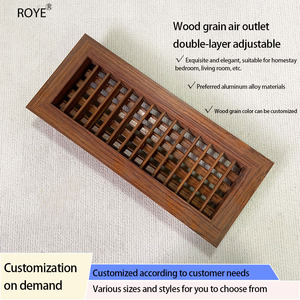 <span class=keywords><strong>Grille</strong></span> de sortie d'air conditionné en <span class=keywords><strong>bois</strong></span> à évent prolongé personnalisée persienne carrée pour ligne de garde-robe en acier avec finition grain de <span class=keywords><strong>bois</strong></span> - Product Image 2