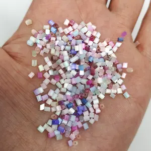 10G 2Mm Manik-manik Tabung Kristal Austria Dilapisi Manik-manik Bugle Biji Kaca untuk Membuat Perhiasan DIY