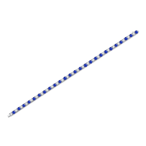 Hot Selling Blue and White Moissanite Hip-Hop Style Tennis <strong>Bracelet</strong> 3.0mm 925 Silver Moissanite Women's Party Tennis Chain - Product Image 2