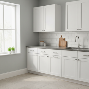 Sunique Sydney <b>White</b> Shaker Kitchen Cabinet 21x36x12 Inch 1 Door 2 <b>Shelves</b> Modern MDF Cabinet - Product Image 3