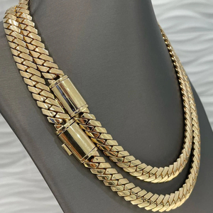 Handcrafted 12mm <strong>Solid</strong> <strong>Silver</strong> Cuban Chain <strong>Necklace</strong> Plain 925 Sterling <strong>Silver</strong> Men's Jewelry Moissanite Stylish Gold Plated Chain - Product Image 4