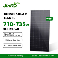 Panel Surya Jinko Solar Efisiensi Tinggi 710W 715W 720W 725W 730W 735W Panel Surya Kaca Ganda Modul Surya Bifasial