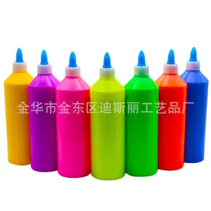 500ml 1 Pound Fluorescent Bright Acrylic Paint Watercolor Graffiti Painting Plaster Doll Toddler Painting