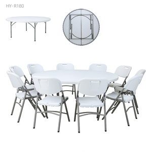 Offre Spéciale 5FT <span class=keywords><strong>10</strong></span> <span class=keywords><strong>personnes</strong></span> plié En Plastique Table À Manger Pour Les Événements En Plein Air pliante tables rondes - Product Image 6