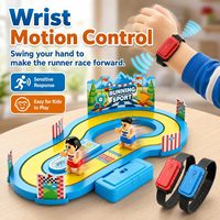 Jeu de course interactif EPT pour enfants avec détection de mouvement, 2 bracelets sans fil, piste électrique et figurines de coureurs
