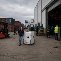 6kW 9m 355 Grad Drehbarer Lichtturm Dieselgenerator Mobil für den Bergbau