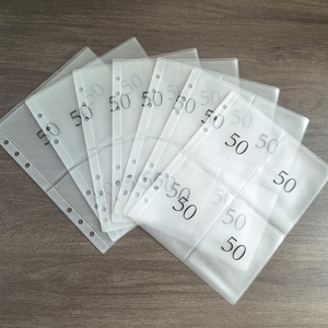 Tùy chỉnh chất lượng cao với 4 không thấm nước dày túi A5 PVC Phong bì tiền mặt Chất kết dính tay áo trang - Product Image 4