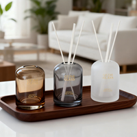 Bouteille diffuseur d'huiles essentielles en verre coloré de 200 ml avec bouchon coupé, pour aromathérapie et décoration intérieure, avec bâtonnets diffuseurs