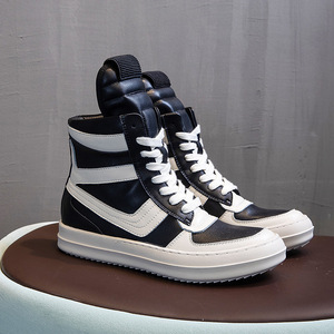 รองเท้าผ้าใบหุ้มข้อสูงหนังแท้คุณภาพดี แฟชั่นคลาสสิกสำหรับผู้หญิงและผู้ชาย สไตล์เทรนดี้ เหมาะสำหรับเดิน - Product Image 2