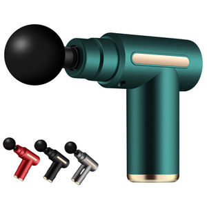 Gel pijat portabel, pistol Fascia portabel 4 kepala pijat dapat dipertukarkan 6 kecepatan pemijat otot jaringan dalam USB dapat diisi ulang - Product Image 1