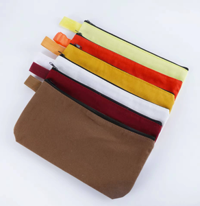 Custom Eco-Friendly Recycled Cotton Canvas Zippered <b>Foldable</b> Shopping <b>Bag</b> - Product Image 4