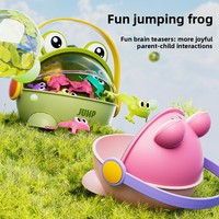 Mini-jouet grenouille sauteuse en plastique - Jeu éducatif pour enfants à presser au doigt pour l'interaction parent-enfant et l'apprentissage ludique