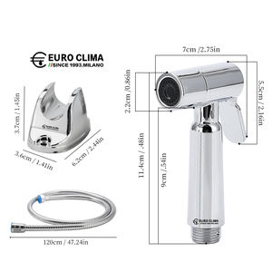 <span class=keywords><strong>Kit</strong></span> de douche mural EURO CLIMA avec finition chromée, petit tuyau de douche à double boucle, tuyau en PVC à l'intérieur - Product Image 4