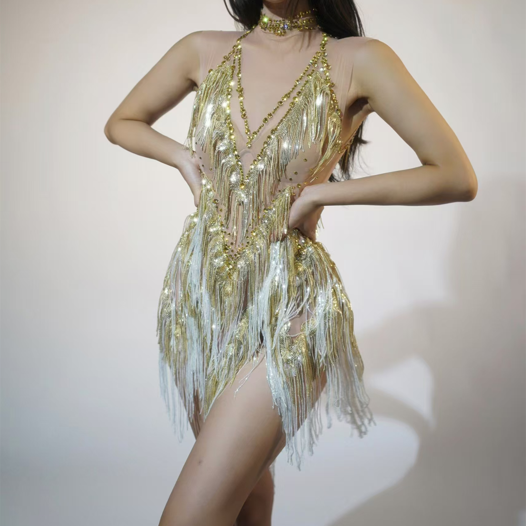 Shiny Sequins Fringes Prom Banquet Dress - Party Attire Shiny Sequins Fringes Prom Banquet Dress - Party Attire
