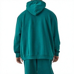 Survêtement à capuche pour homme en gros, 100 % coton, respirant, léger, coupe classique, logo personnalisé sur le devant, service OEM - Product Image 4