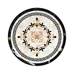 พรมเช็ดเท้าทรงกลมลายเหรียญราชวงศ์ ใยโพลีเอสเตอร์หนา ตกแต่งบ้าน สำหรับทางเข้าบ้านและห้องนั่งเล่น 24JZR0002 - Product Image 1