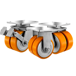 Rodízios Industriais Pesados de 4, 5, 6, 8, 10, 12 Polegadas, Rodas Duplas de PU/Nylon/Aço Sólido para Carrinho - Product Image 4