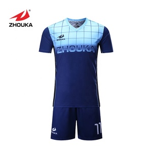 2019 ZHOUKA hot sale custom design cheap blank soccer jersey made in China - Product Image 2
