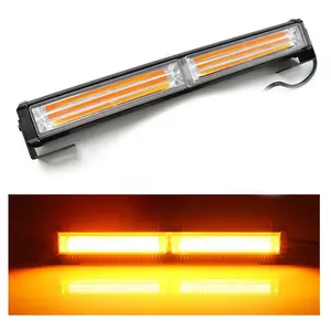Factory wholesale 2024 trend 11.8 inch 2LED 20W COB LED Strobe Amber Light Bar with suction Amber Yellow Flashing Warning Lamp