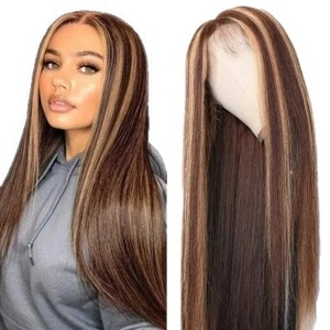 Parrucche Senza Pizzo con Capelli Lisci Lunghi Misti Marroni e Biondi, Naturali e Realistici, Stile Europeo e Americano - Product Image 6