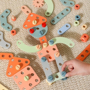 나무 녹색 대형 도구 테이블 척 게임 세트 너트 제거 나사 조립 시뮬레이션 수리 목수 장난감 조립 장난감 - Product Image 3