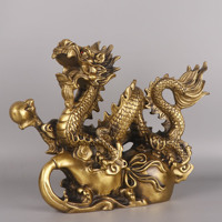 Pur cuivre Fulu Longsheng Xiaolong meubles bureau cuivre Dragon décoration wulou groupe Dragon statue