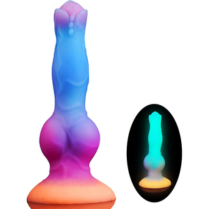 Neuer Leuchtender <span class=keywords><strong>Dildo</strong></span> und Anales Sexspielzeug für Frauen, Farbiger Leuchtender <span class=keywords><strong>Dildo</strong></span> für Männer, Realistischer Hundedildo als Analkappe und Paarspielzeug - Product Image 1