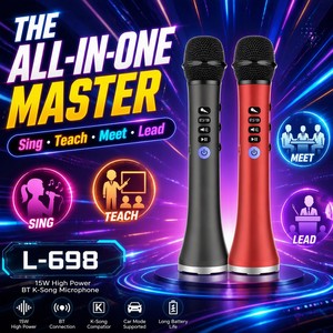 Microphone sans fil professionnel pour karaoké, système de haut-parleurs avec radio FM et connexion Bluetooth pour l'<span class=keywords><strong>audio</strong></span> de voiture - Product Image 3