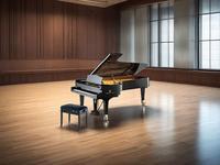 Adjustable Wooden Piano Bench with Cushion Musical Instrument Accessory