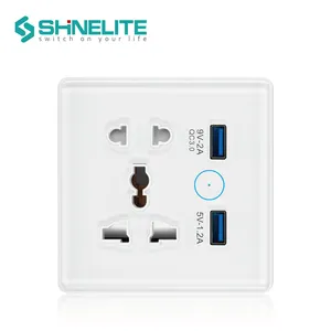 Smart Wall Sockets And Switches UK Standard Socket Child Protect Wifi Smart Socket with 2 USB Ports