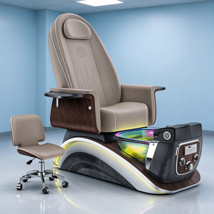 Luxury Spa <b>Pedicure</b> Chair With LED Light Crystal <b>Bowl</b> Massage Function Salon Foot Spa Chair For Nail Beauty Shop With Technician - Product Image 1