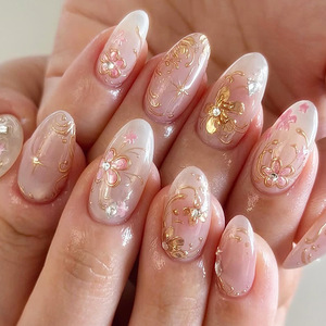 Uñas Acrílicas de Diseño <span class=keywords><strong>Verde</strong></span> Concha, Hechas a Mano, de Lujo, Reutilizables, Venta al Por Mayor - Product Image 6
