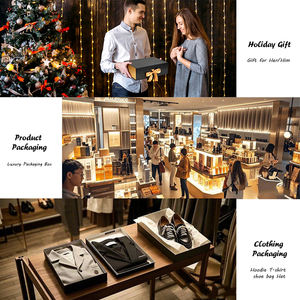 Custom Logo <strong>Luxury</strong> Magnetic Closure Lid Paper <strong>Box</strong> Black Color Waterproof Sponge for <strong>Shoe</strong> Clothes Cardboard Gift Boxes for Socks - Product Image 4