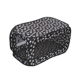 Ytar Tente pour animaux de compagnie pour petits chiens avec motif de patte, niche pliable pour chien, lit portable pour animaux de compagnie, motif noir et blanc - Product Image 2