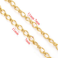 Vente en gros de maillons croisés en acier inoxydable de 18 ct en relief pour le bricolage collier à chaîne en O en or Bracelet ornement accessoires de bijoux