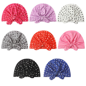 Venta caliente barato bebé turbante sombrero al por mayor punto impresión turbante gorra <span class=keywords><strong>para</strong></span> bebés bebé turbante diadema - Product Image 2