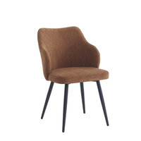 Table et chaises de salle à manger design en bois MDF de style moderne et luxueux avec pieds en métal noir, ensemble de salle à manger 4 chaises 1 table, style nordique
