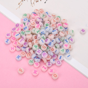 핫 세일 아크릴 구슬 다채로운 어두운 편지 구슬 보석 만들기 - Product Image 3