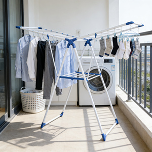 Séchoir à linge pliable personnalisable en métal, style aile, sur <span class=keywords><strong>pied</strong></span>, réglable et portable - Product Image 4