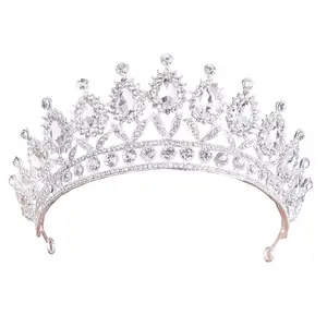 Bridal Tiara Set Của Bông Tai Và Vòng Cổ 2024 Thời Trang Chất Lượng Cao Kim Cương Công Chúa Vương Miện Bán Buôn Wedding Party Bridal Tiara