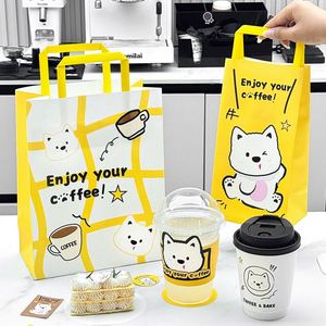 Ensembles d'emballages en papier kraft écologiques avec impression de logo personnalisée pour le café à emporter et les courses - Product Image 5