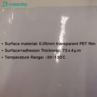 CHEERMO CM08-25006 Étiquette autocollante transparente en PET 0,055 mm, durable, forte adhérence permanente, inscriptible, avec doublure blanche épaisse, imperméable