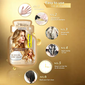 Set di 10 Bustine di Shampoo Colorante per <span class=keywords><strong>Capelli</strong></span> ODM da 30ml per Uomo e Donna, Uso Domestico, Tintura per <span class=keywords><strong>Capelli</strong></span> a Bolla Vegetale - Product Image 3