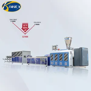 Line Mesin Ekstruder Profil Plastik Pvc PTFE Otomatis Lini Produksi Papan Pintu Pvc Kecepatan Tinggi