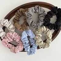 Élastique à cheveux plissé uni basique coréen, petit chouchou à haute élasticité pour queue de cheval, accessoire capillaire pour femme