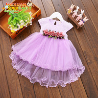Robe d'Été en Dentelle Blanche de Haute Qualité Style Princesse Fleur pour Filles, Tenue de Fête de Mariage pour Enfant, Ensemble Élégant pour Bébé
