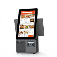 Système de point de vente (PDV) haut de gamme en gros, machine tout-en-un 15,6 pouces avec double écran tactile, caisse enregistreuse intégrée avec lecteur de codes-barres, pour café et boutique